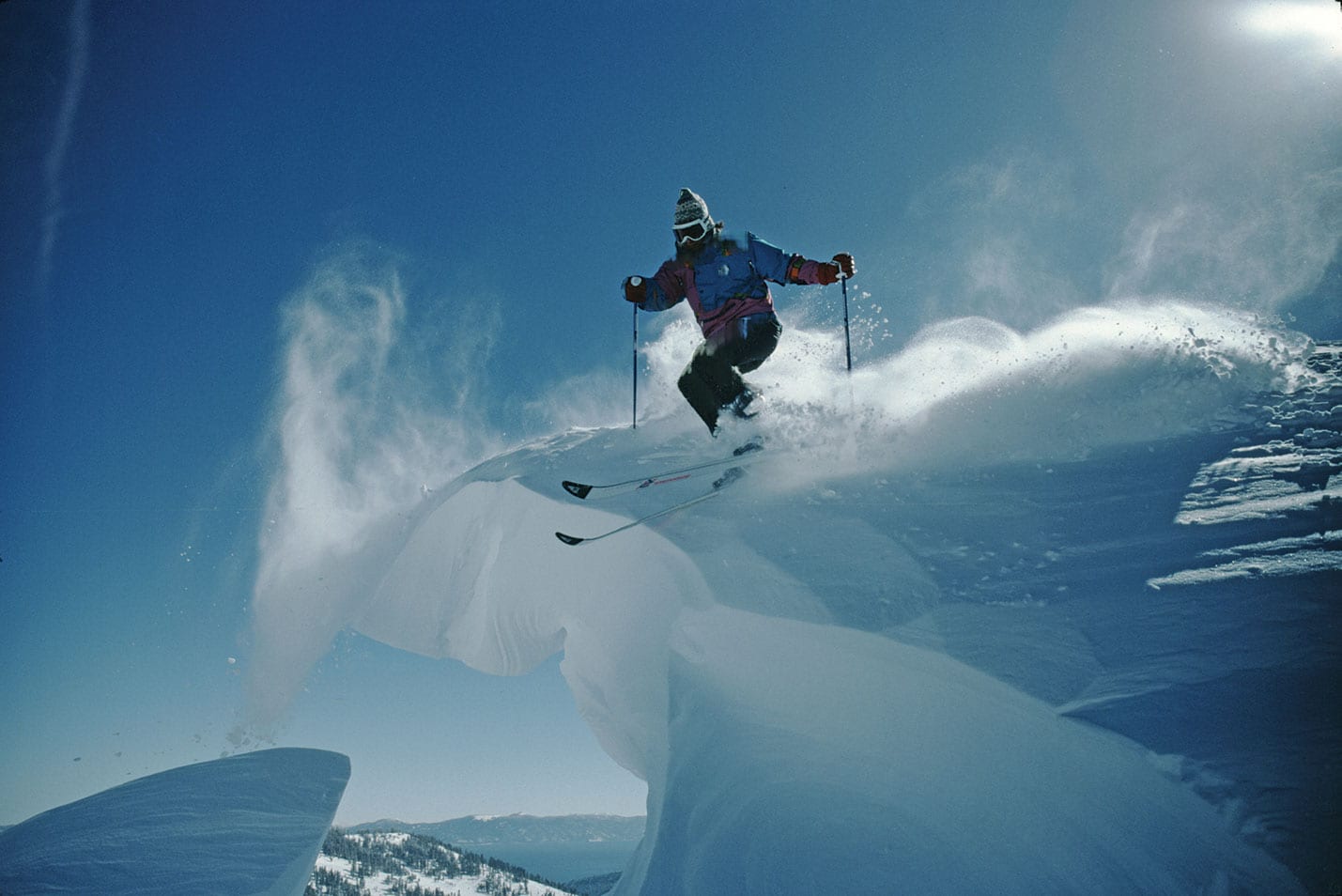 The late extreme skier Patrick Vallencant skiing the Grandes