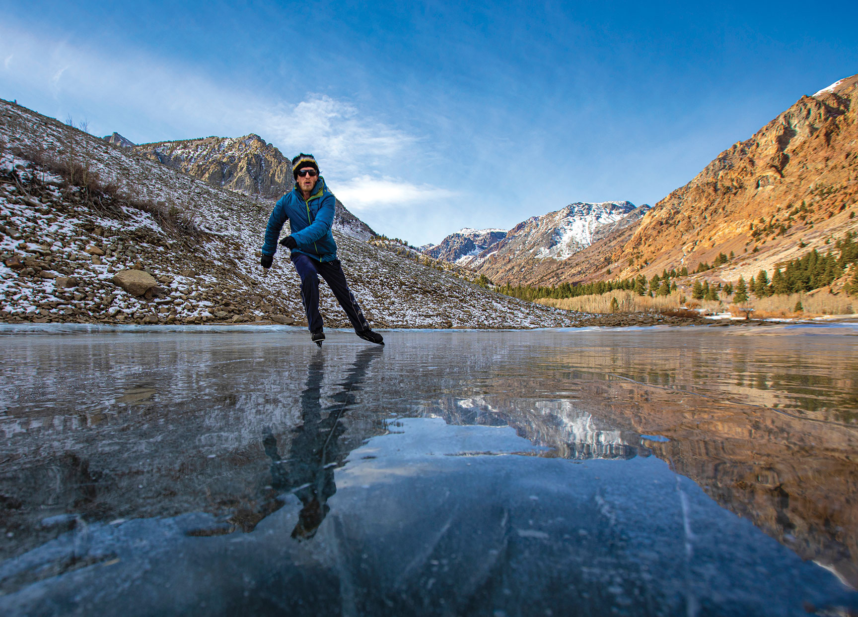 Ice Skating Frozen Lake